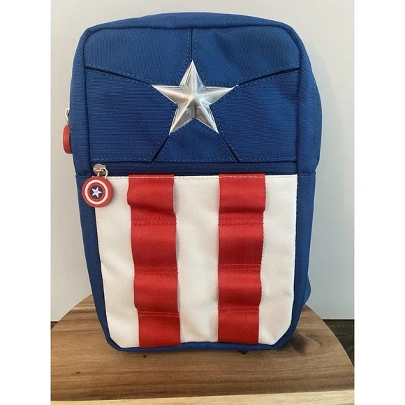 Disney Parks Marvel Captain America Messenger Bag Sling Backpack NWOT