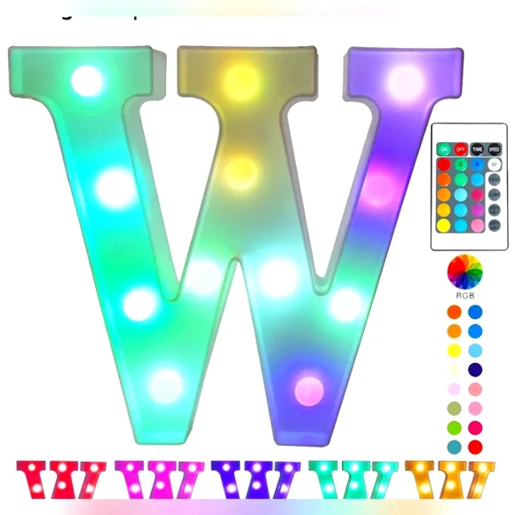 Multicolor LED Letter Light - W