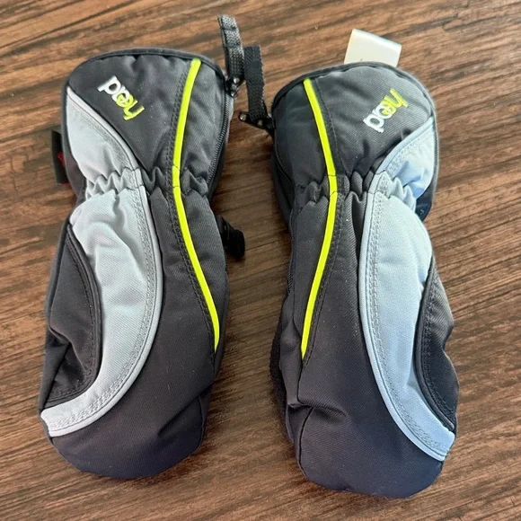 Head Black and Gray Ski Mittens