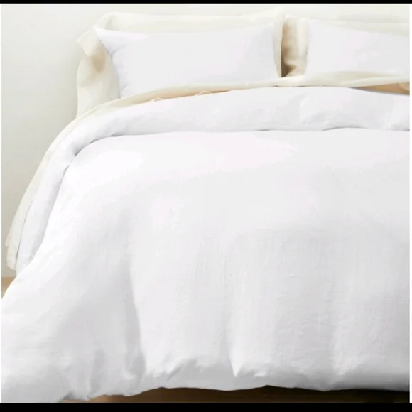 Casaluna Full/Queen Hemp Duvet & Sham Set White