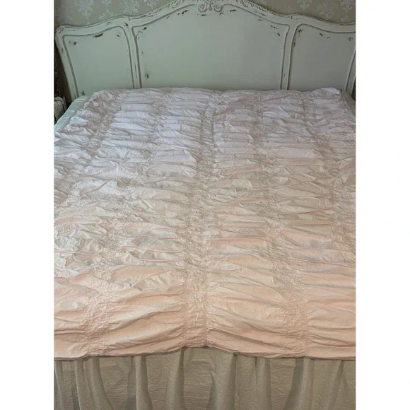 Simply Shabby Chic Twin‎ Duvet Cover Pink Cottagecore French Country Ruched