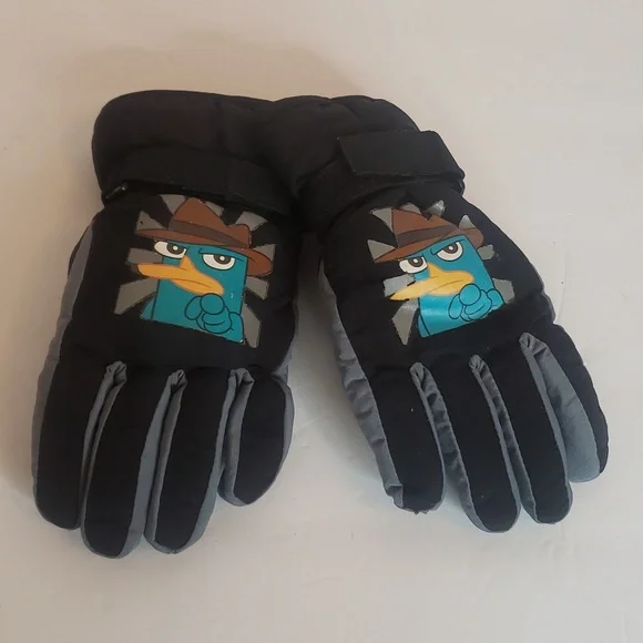Agent P Phineas & Ferb Vintage Winter Gloves Kids Collectible