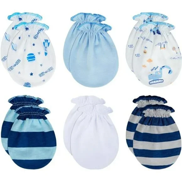 Mittens and Caps 100% Cotton for Newborn Baby 0-6 Months Boys Girls No Scratch
