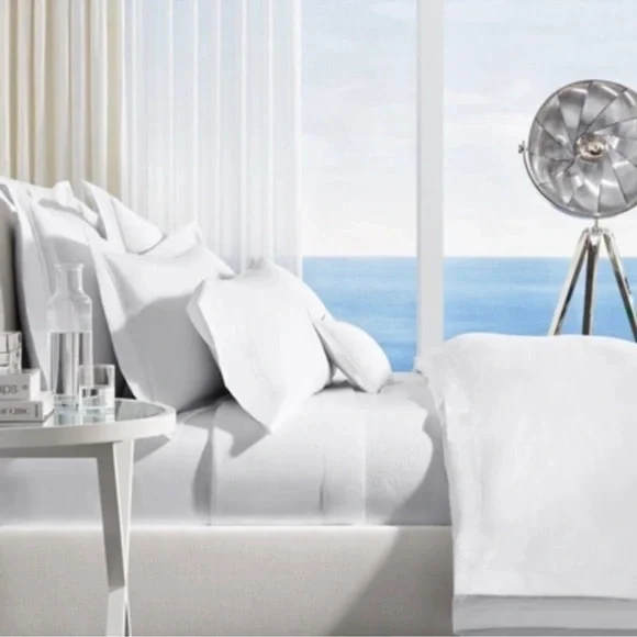 Ralph Lauren-Home-Full/Queen Organic Cotton Percale Palmer White Duvet Cover NWT