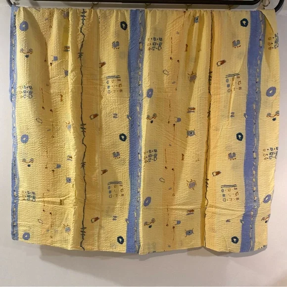 Vintage Yellow & Blue Duvet Cover & Set Of 2 Pillow Shams
