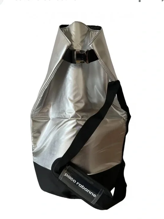 Paco Rabanne Silver and Black Messenger Sling Bag