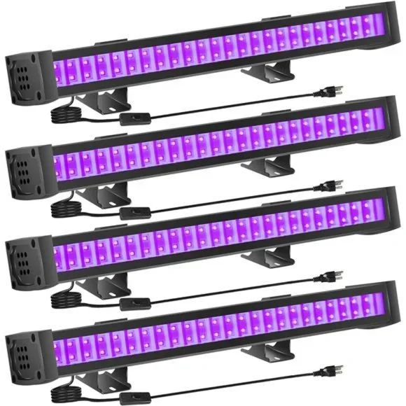 4 Pack LED Black Light Bar,16.5IN 24W Blacklight Bar with IP65 Waterproof