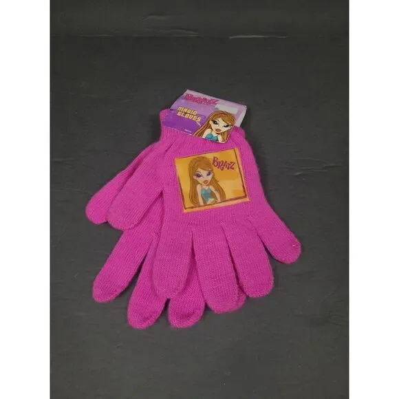 Vtg Bratz Pink Winter Gloves Girls KIDS 7-16 / Fits Women S -‎ M Vintage Y2k