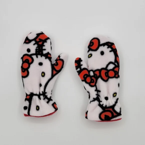 Handmade Fabulous Fleece Kids Winter Kitty mittens Accessories sz L