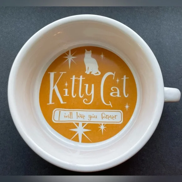 Kitty Cat I Will Love You Forever white dish.