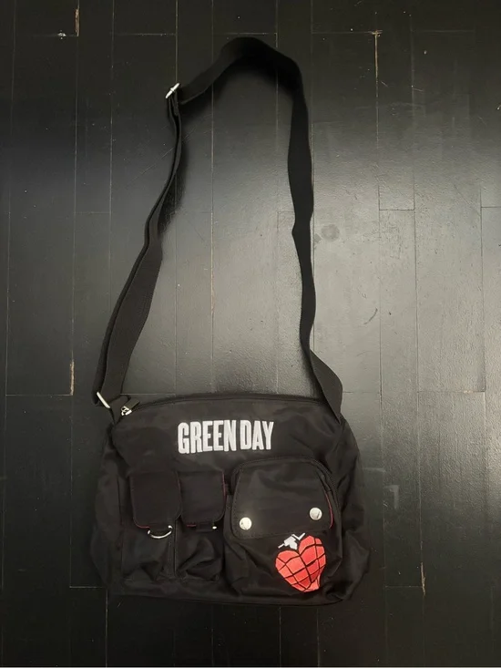Vintage 2004 GREEN DAY American Idiot Era Messenger Bag Punk Rock Band Y2K