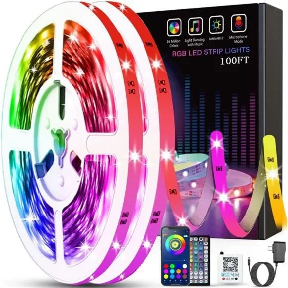 Led Lights for Bedroom 100ft (2 Rolls of 50ft) Music Sync Color Changing Lights
