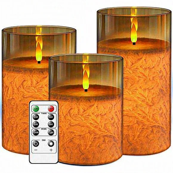 Flameless Battery Operated Candles with‎ Timer Remote