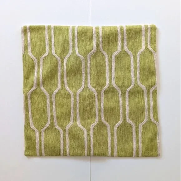 West Elm Green and White Accent Pillow Cover 18