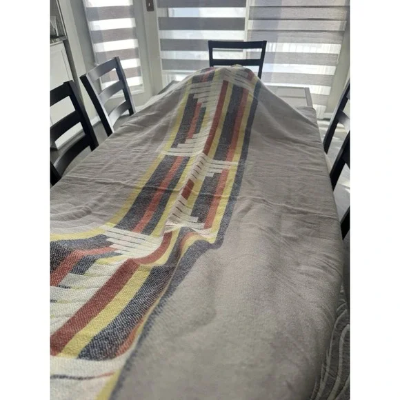 West Elm Double Reversible‎ Aztec Wool Gray Blanket NWOT