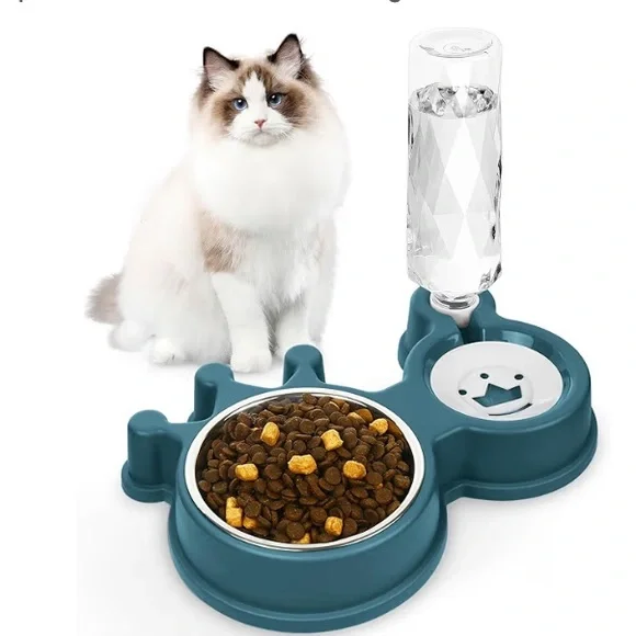 New Anyntuxi Blue 4.2 Cat/ Dog Food and Water Dispenser for Cats and Small Dogs