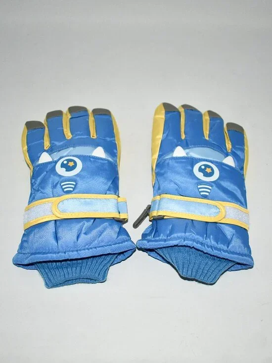 Jikuzfu Kids Winter Ski Gloves, Waterproof Touchscreen, Light Blue SMALL, NWT