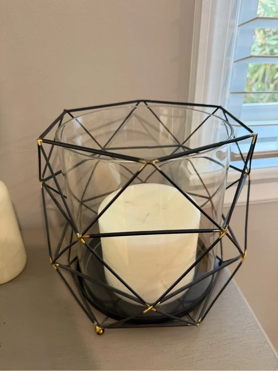 West Elm Geometric Hurricane Candle