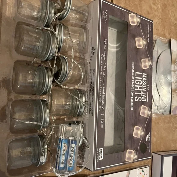 2 5 foot lighted mason jar lights battery operated