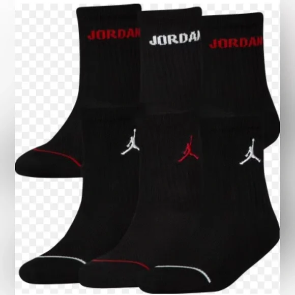 Nike Jordan Boys Crew Socks (6-Pack) | Size YTH 5Y–7Y WMN 6-10/ Men 6-8