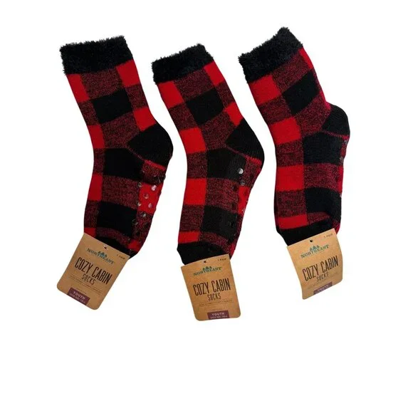 2/$30 NWT Northeast Outfitters Youth Cozy Cabin Socks Aloe Infused Comfy