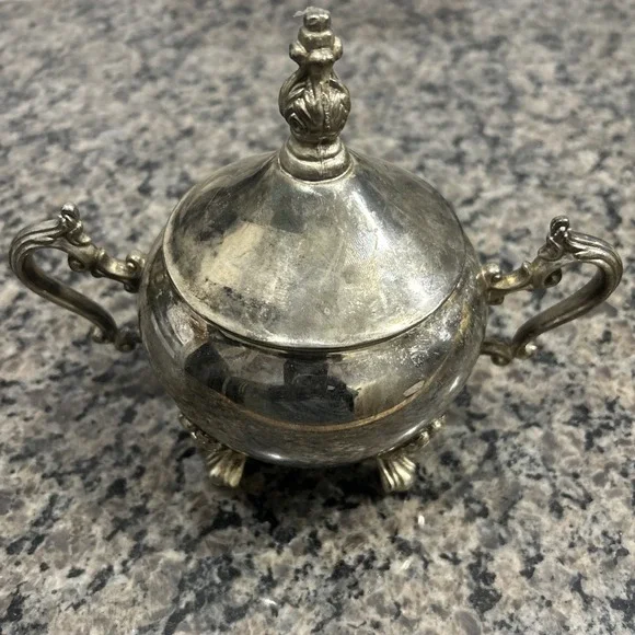 Vintage International Silver Company Silver plated Sugar Bowl Indonesia