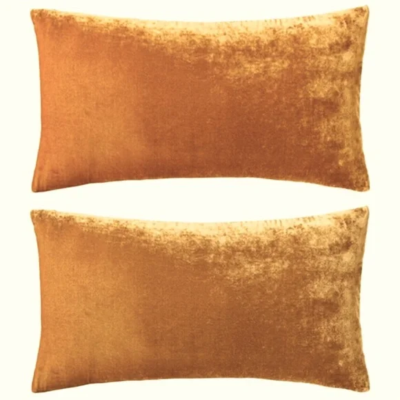 west elm Lush Velvet Lumbar Pillow Covers lot of two