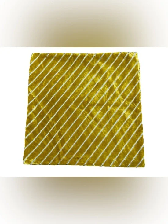 West Elm Velvet Gold Striped Pillow Cover 18x18 Inches