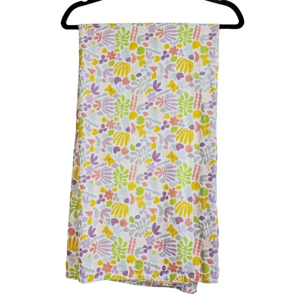 West Elm‎ Kids Baby Girls Swaddle Blanket Organic Cotton Colorful Lightweight