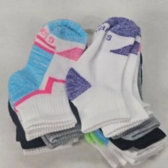 Hanes Cool Comfort Mesh Athletic Socks Ankle Cut Multi Color Girls 12‎ Pack Sz S