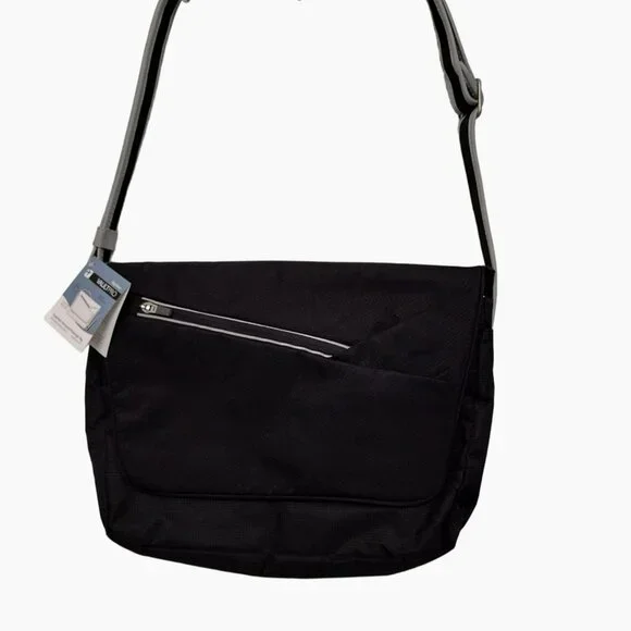 NEW Magellans VaultPro Travel Tech Messenger Bag, Black RFID Blocking Security
