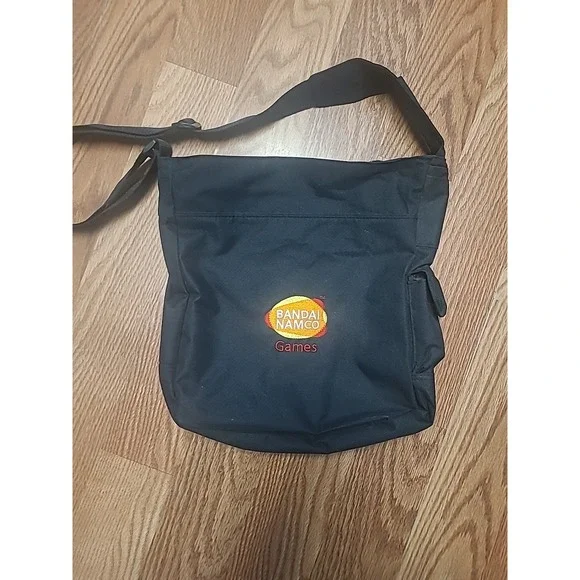 Rare Vintage Bandai Namco Games‎ Messenger Bag Tote Black