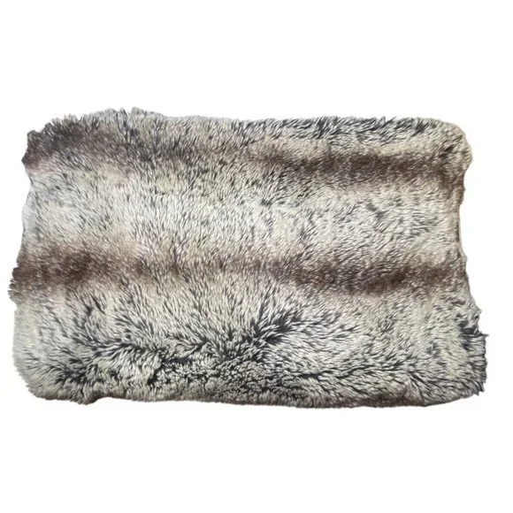 West Elm Faux Fur Ombre‎ Throw Brown Taupe Cozy Blanket 47