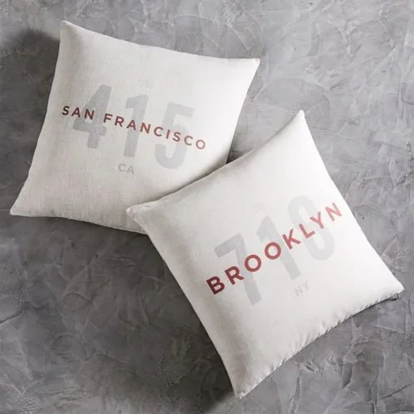 West Elm Houston Area Code Pillow Cover