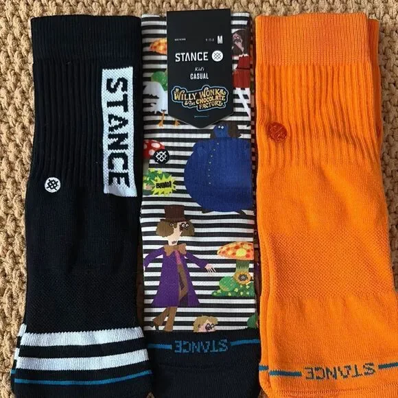 3 Pairs Stance Youth Size Medium(11-2) Crew Casual Socks