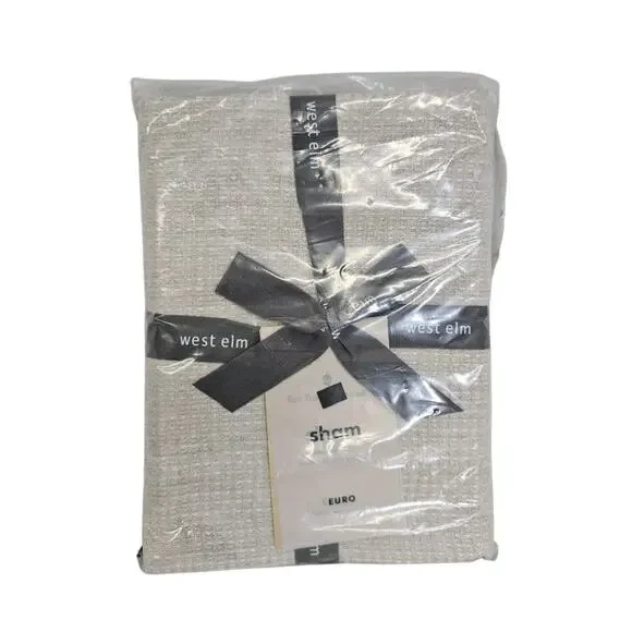 West Elm European Flax Linen Waffle Weave Beige 26