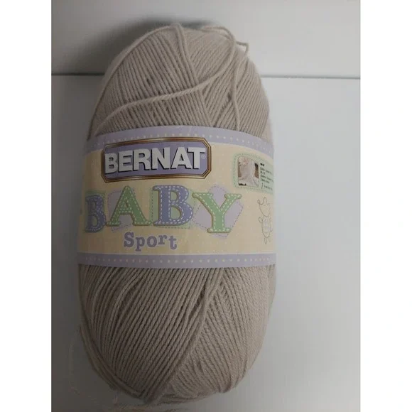 Baby Sport Big Ball Yarn Thread Solid Baby Taupe Lightweight 1256 Yards New