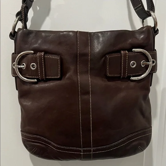 Vintage Coach Y2K Brown Leather Soho Duffle Shoulder/Crossbody Bag 1452