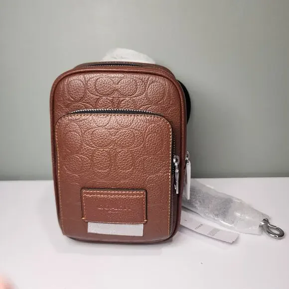 NWT Coach CDC45 Racer Sling Leather Bag Crossbody Vintage Brown
