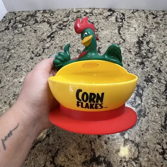Kelloggs Corn Flakes VTG Advertising Rooster Bowl Cornelius the Aronson NY 2000