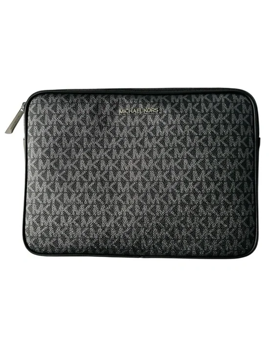 Michael Kors Kali Black Jet Set Ipad/Tablet Top Zip Padded Storage Travel Case