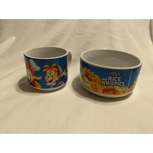 Vintage Rice Krispie Snap Crackle Pop Cereal Bowl And Cup Set