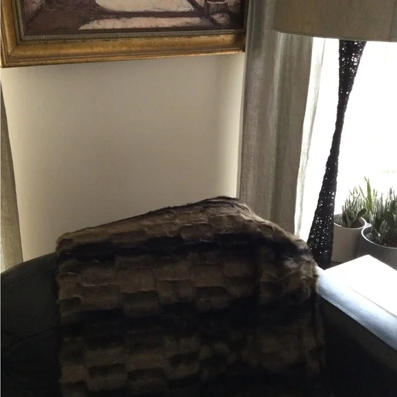 West Elm faux fur throw