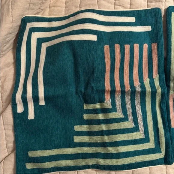 West Elm Crewel Pillow
