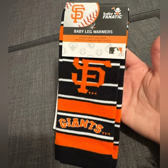 3/$15 Baby Fanatic Orange and Black Striped Leg Warmers