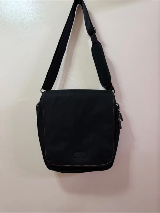 Chivas. Black Canvas Men's Crossbody Messenger Bag. NWOT. 12”X12”