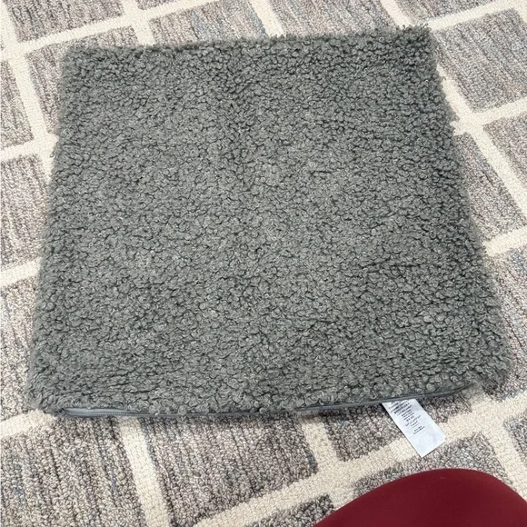 West Elm Grey Sherpa pillow