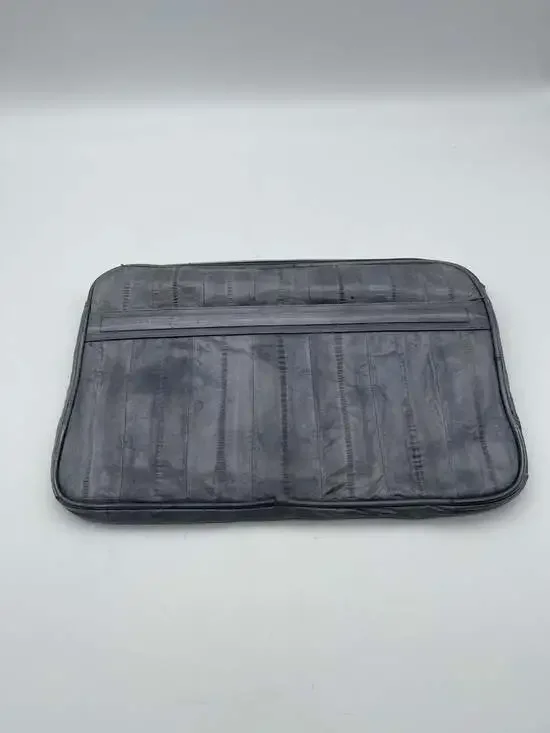 Vintage Lee Sands Genuine Eel Skin Leather Zippered Sleeve Case Portfolio Messen