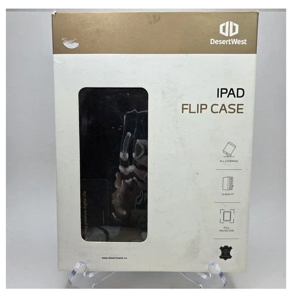 New Desert‎ West Black Leather iPad Flip Case READ DESCRIPTION