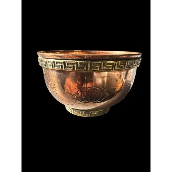 Copper Offering Bowls 3'' With Polished Amethyst Stones